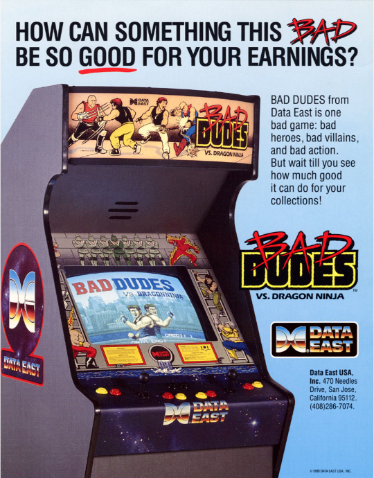 Bad Dudes vs. Dragon Ninja Video Game emporium arcade bar