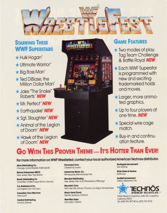 WWF Wrestlefest video game emporium arcade bar