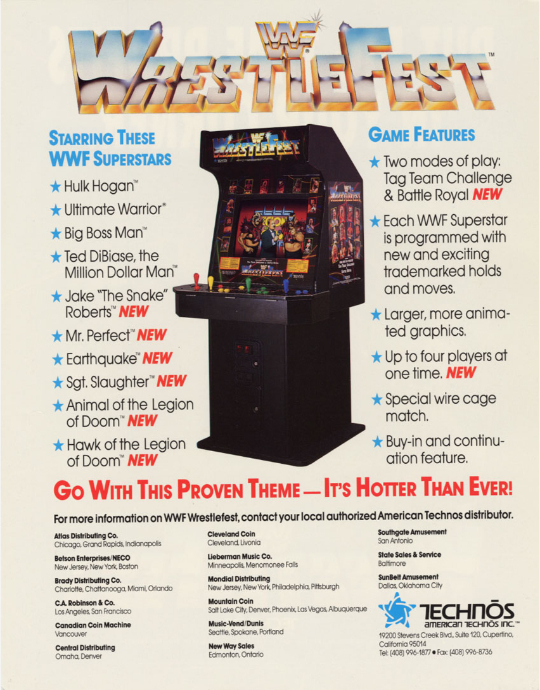 WWF Wrestlefest video game emporium arcade bar