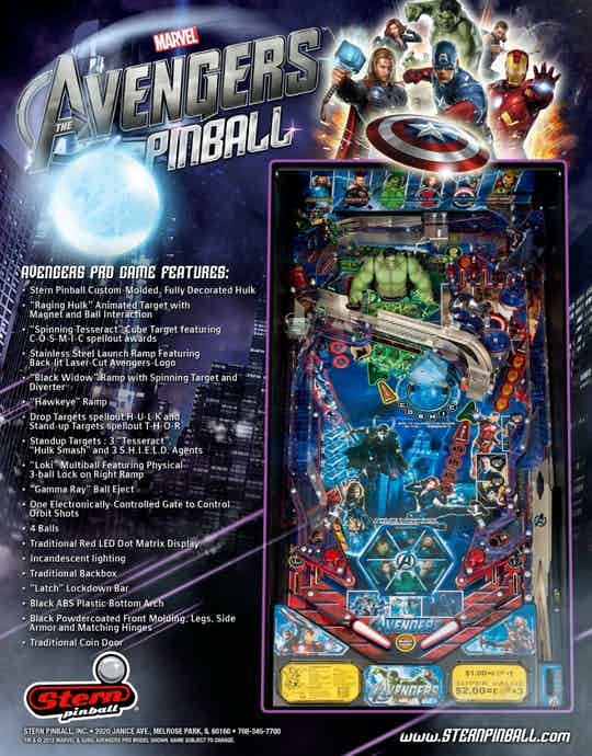 Avengers Pinball machine emporium arcade bar