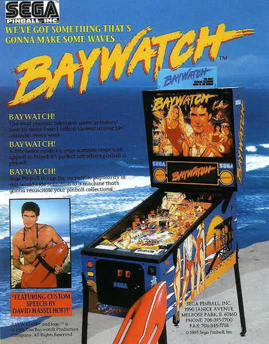 Baywatch Pinball machine emporium arcade bar