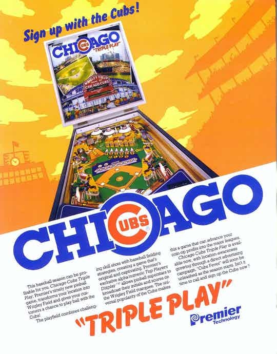 Triple Play- Chicago Cubs Pinball machine emporium arcade bar