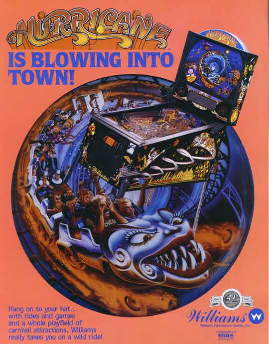 Hurricane Pinball machine emporium arcade bar
