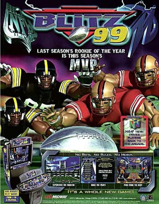 NFL Blitz ’99 Video Game emporium arcade bar