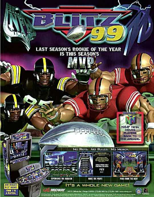 NFL Blitz ’99 Video Game emporium arcade bar
