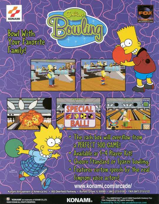Simpson’s Bowling Video Game emporium arcade bar