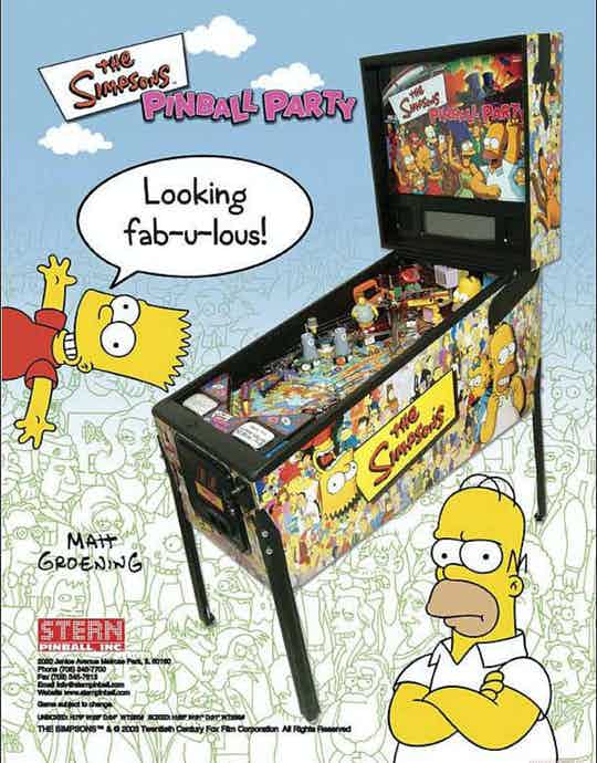 The Simpsons Pinball Party Pinball machine emporium arcade bar