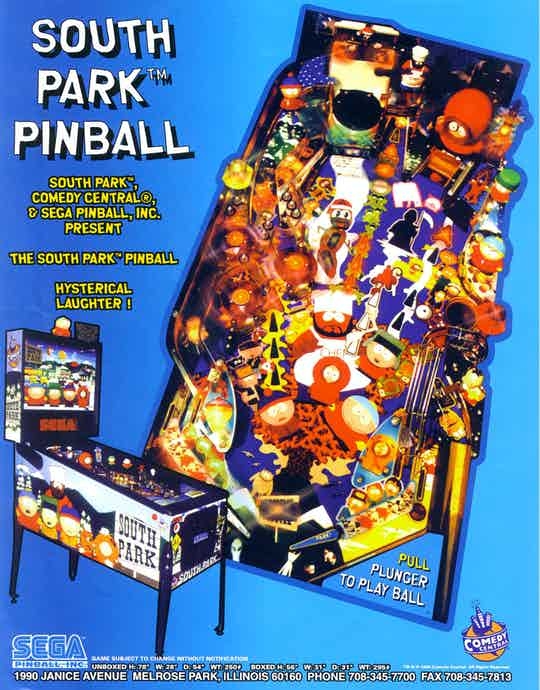 South Park Pinball machine emporium arcade bar