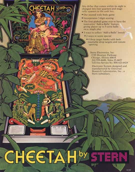 Cheetah Pinball Machine at Emporium Arcade