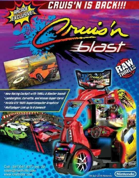 Cruis'n blast video game at Emporium