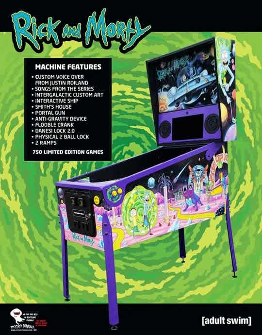 Rick and Morty Pinball Machine at Emporium Arcade Bar
