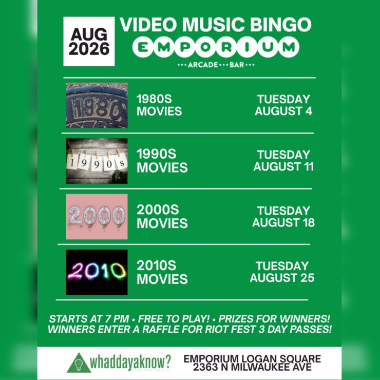 Whaddyaknow Freepub Trivia Presents: Movie Bingo – 1980s Movies